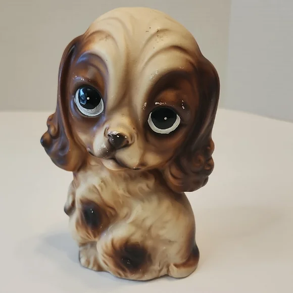 VINTAGE COCKER SPANIEL FIGURINE, DOG, PUPPY BIG SAD EYES, JAPAN - Picture 1 of 5